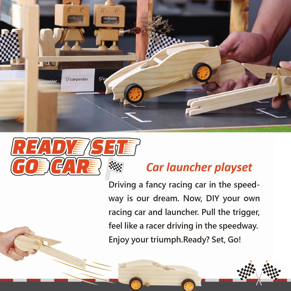 Toy Car with Launcher Wooden DIY
