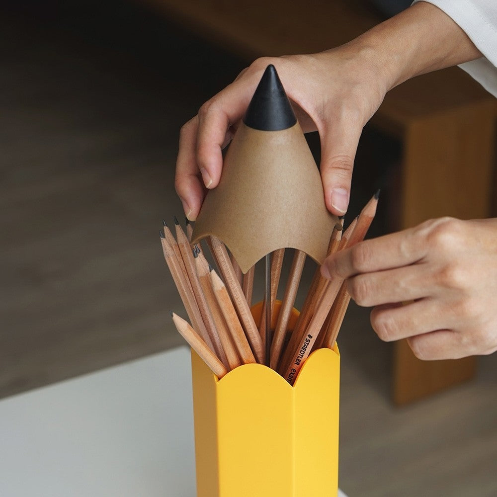 Pencil Pot Storage Desk Tidy in Yellow