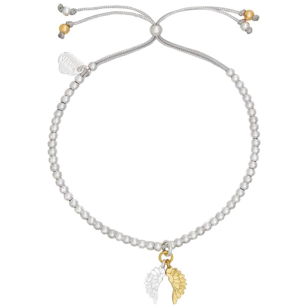 Liberty bracelet with gold and silver wing charms