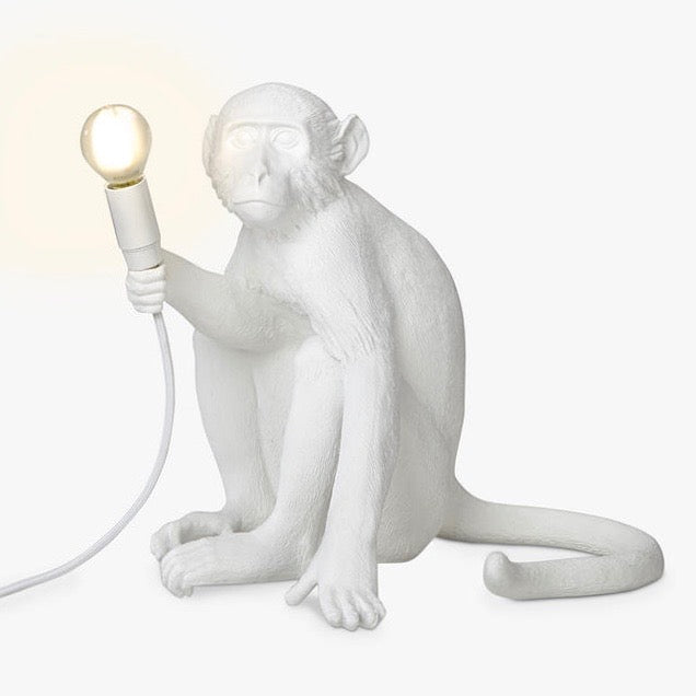 Seletti sitting monkey lamp light in white