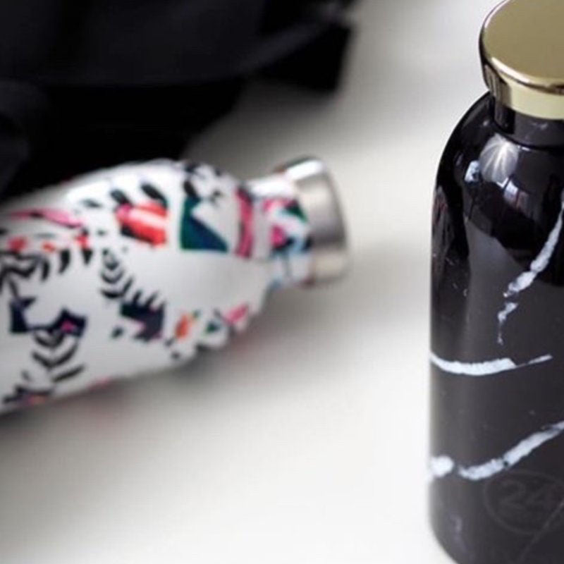 Water Bottle Insulated 500ml Black Marble