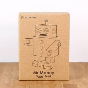 Wooden DIY Robot Toy Money Box Piggy Bank Coin Bank Mr. Manny