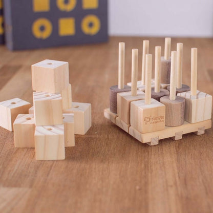 Game Tic-Tac-Toe Wooden 3D Set