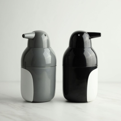Soap Dispenser Reusable in Penguin Design Grey