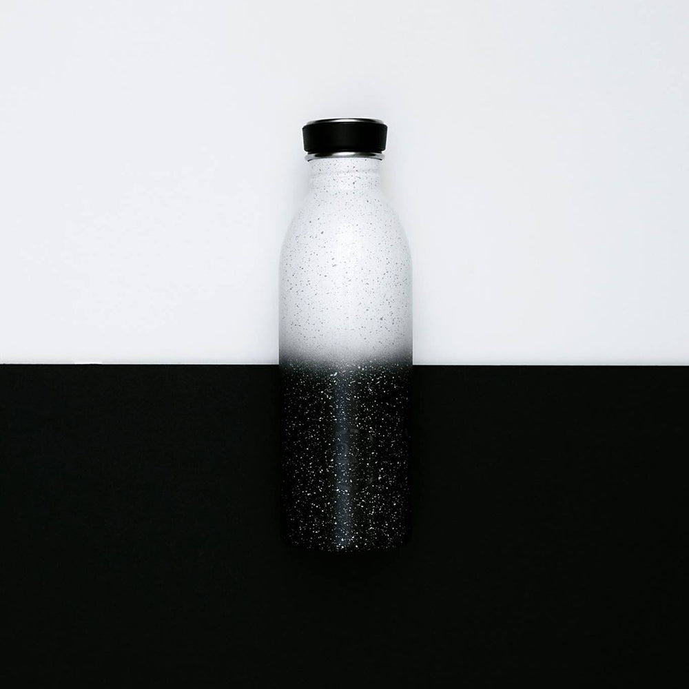Water Bottle Lightweight 500ml Black and White Eclipse