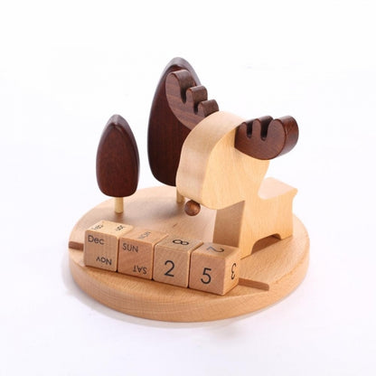 Desk Calendar Wooden Deer