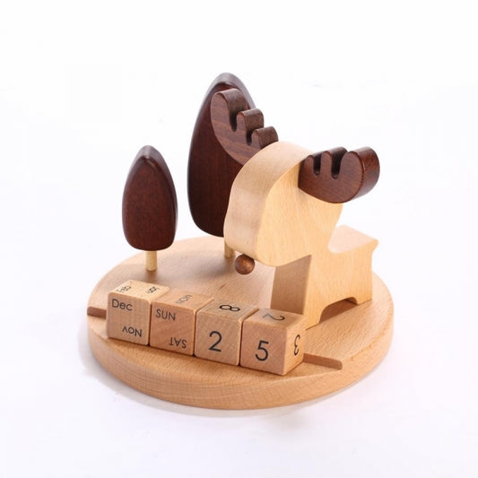 Desk Calendar Wooden Deer