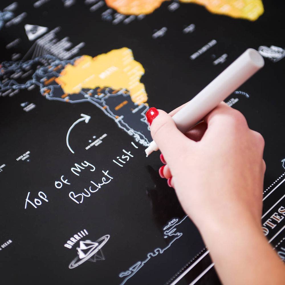 Chalk travel scratch map