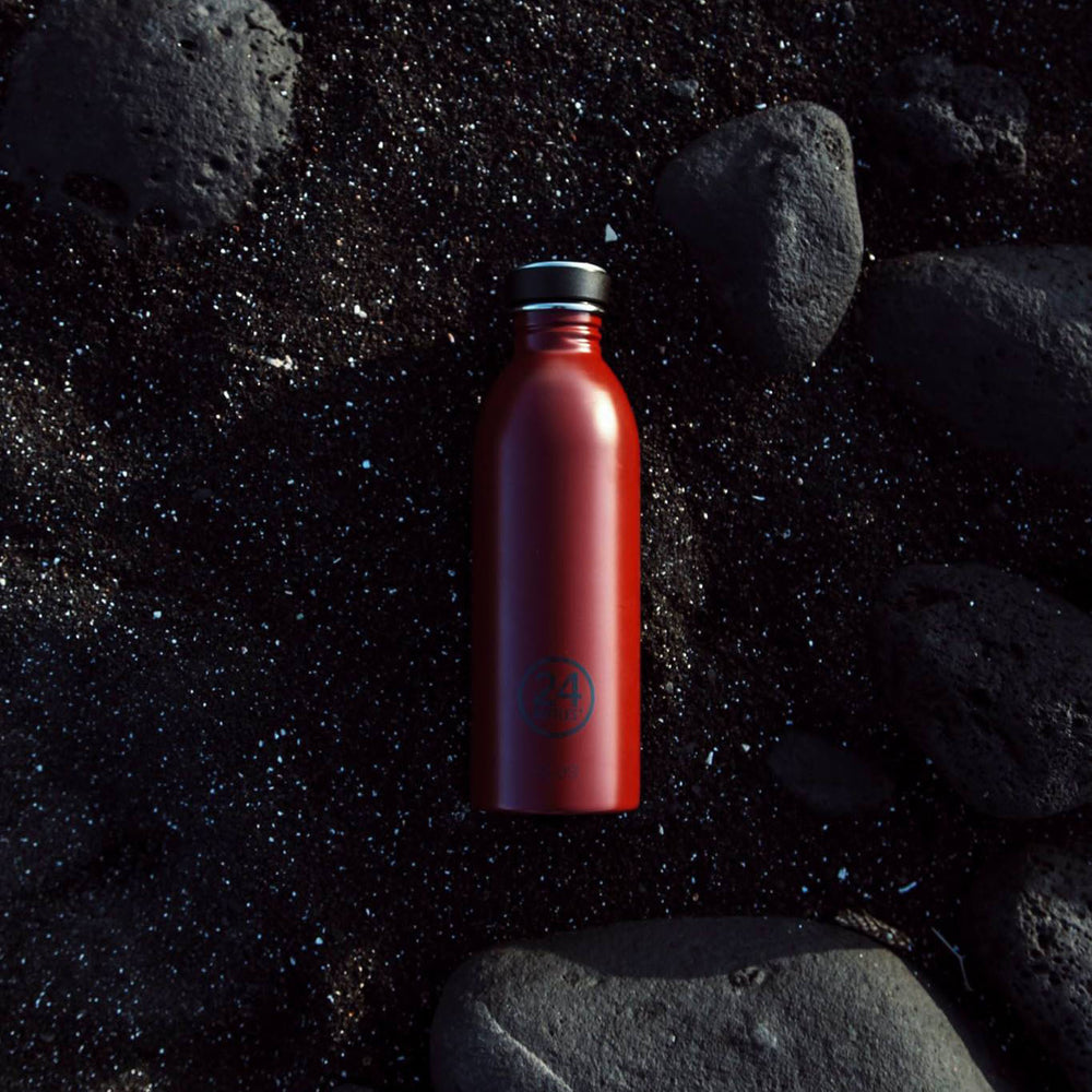 Water Bottle Lightweight 500ml Country Dark Red Stone