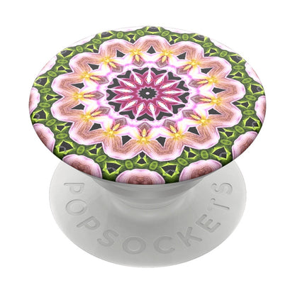 Mobile accessory expanding hand-grip and stand Popsocket in multicolour orchid flower mandala