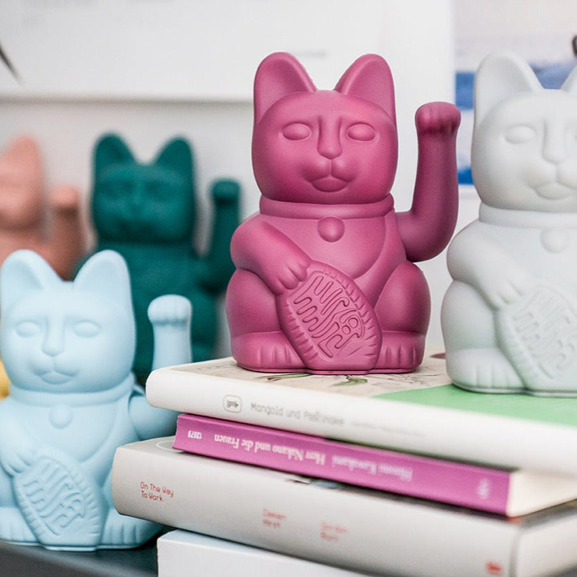 Lucky Cat Waving Maneki Neko Grey