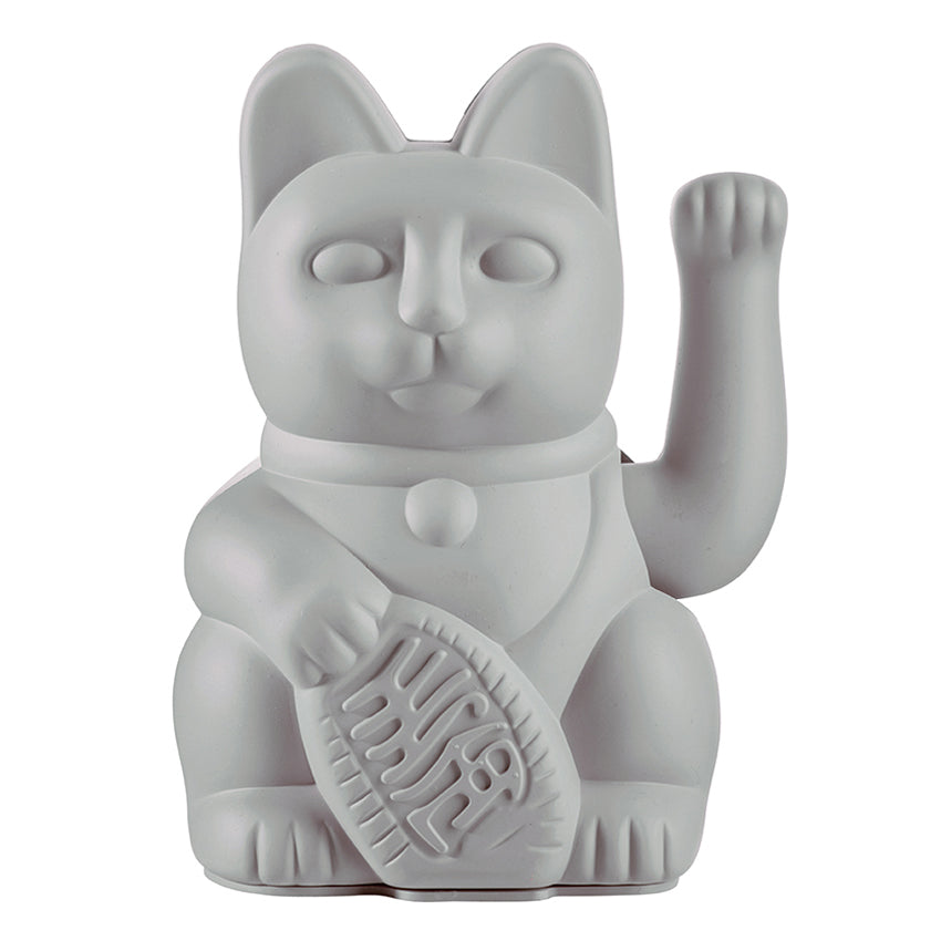 Lucky Cat Waving Maneki Neko Grey