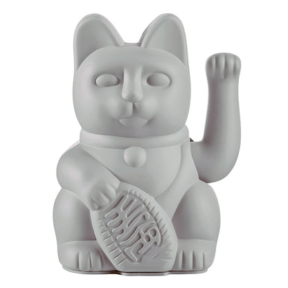 Lucky Cat Waving Maneki Neko Grey
