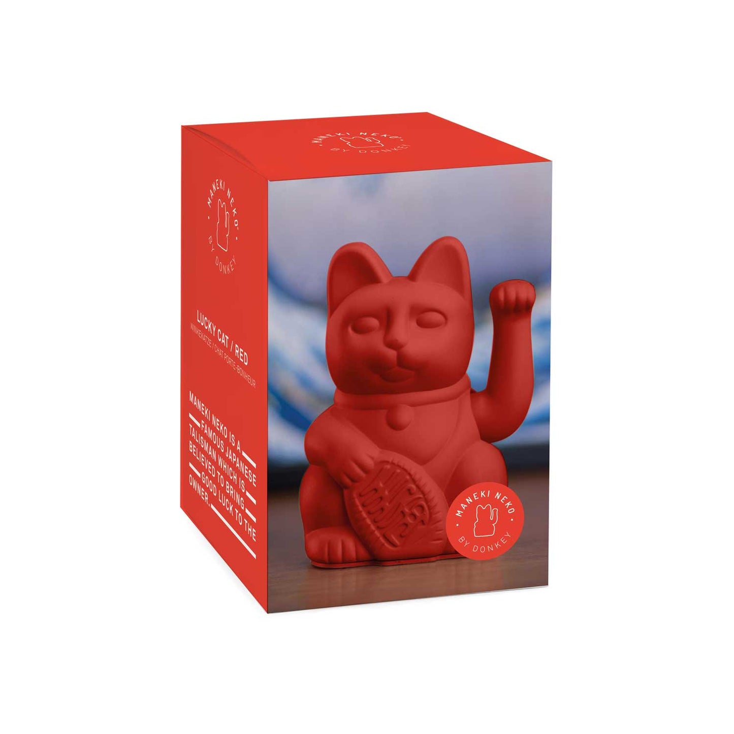 Lucky Cat Waving Maneki Neko Red