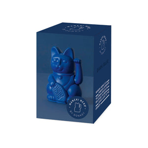 Lucky Cat Waving Maneki Neko Dark Blue