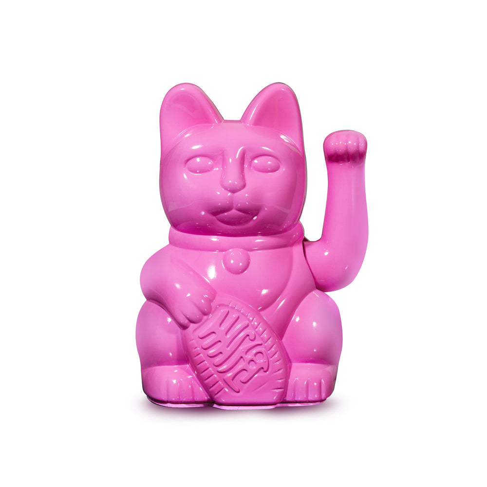 Lucky Cat Waving Maneki Neko Glossy Pink