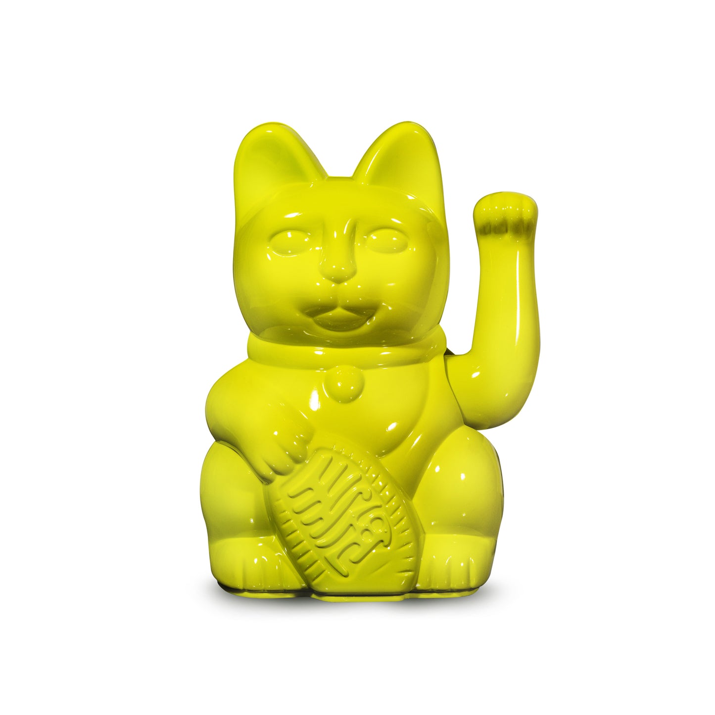 Lucky Cat Waving Maneki Neko Glossy Yellow