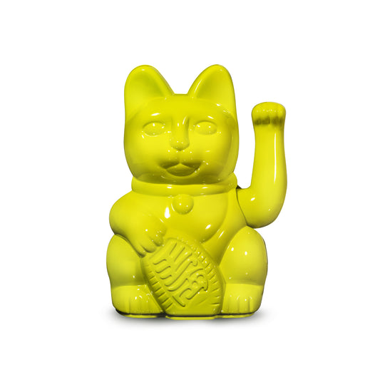 Lucky Cat Waving Maneki Neko Glossy Yellow