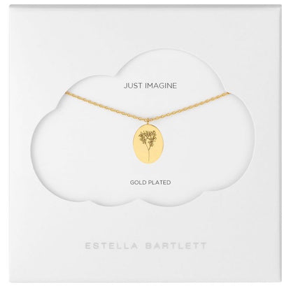 Necklace with flower gypsophila pendant in gold