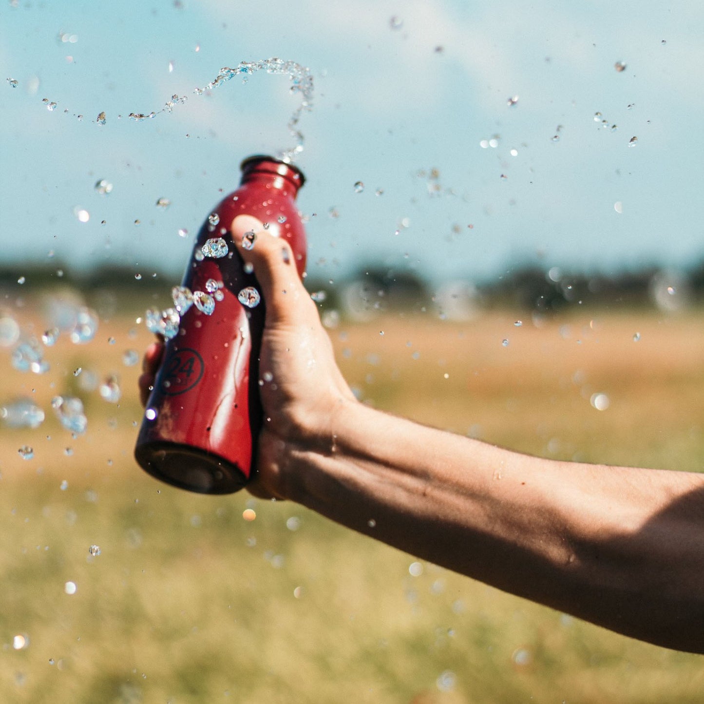 Water Bottle Lightweight 500ml Country Dark Red Stone