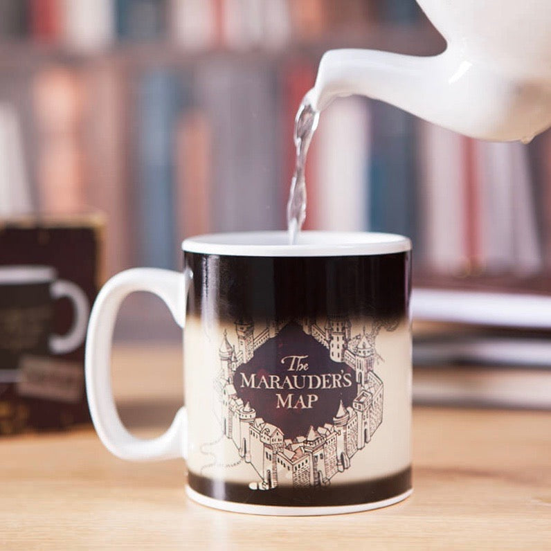 Harry Potter mug with heat changing Marauder's Map in black