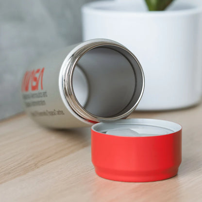 NASA Travel Water Bottle Flask Grey Red