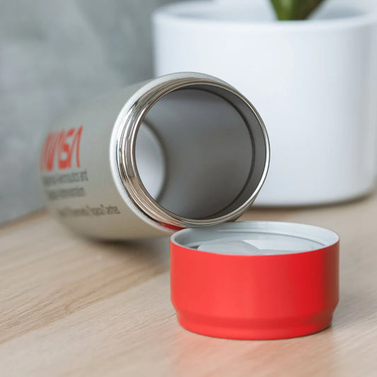 NASA Travel Water Bottle Flask Grey Red