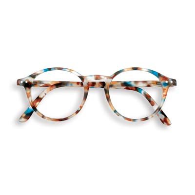 Reading Glasses Unisex Frame D Circular +2 Blue Tortoise