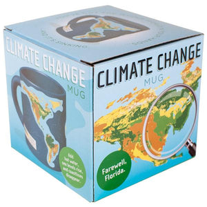 Mug with heat changing World Map of Climate Change in blue