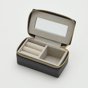 Tiny Jewellery Box Faux Leather in Black