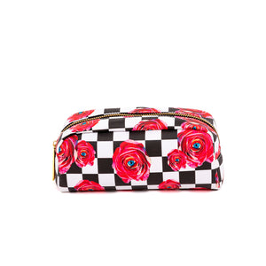 
            
                Load image into Gallery viewer, Cosmetic Bag Seletti Roses Checkered Pattern
            
        