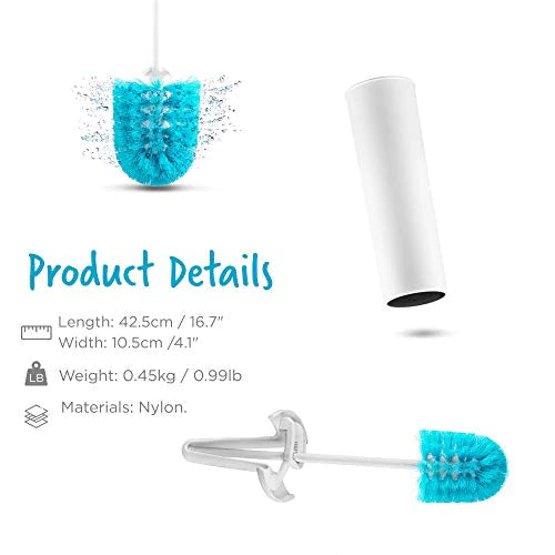 Drip-Free Toilet Brush Spinning Hygienic Spindry Blue White Dreamfarm