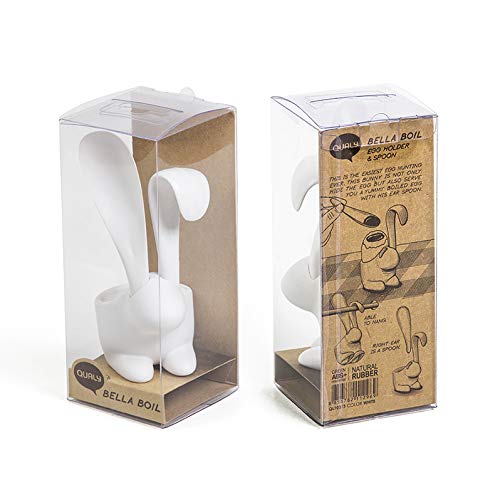 Egg Holder and Spoon Rabbit Design in White