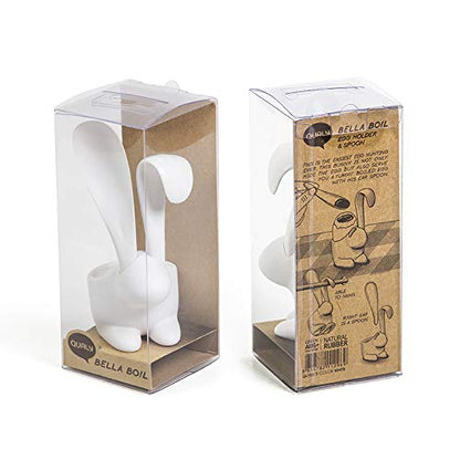 Egg Holder and Spoon Rabbit Design in White