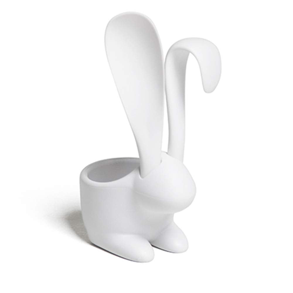 Egg Holder and Spoon Rabbit Design in White