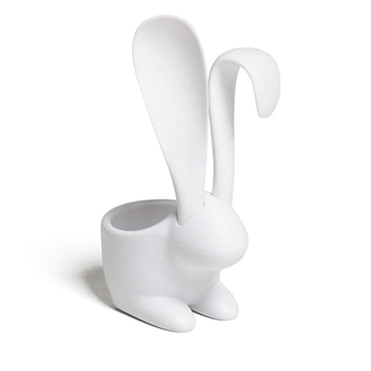 Egg Holder and Spoon Rabbit Design in White