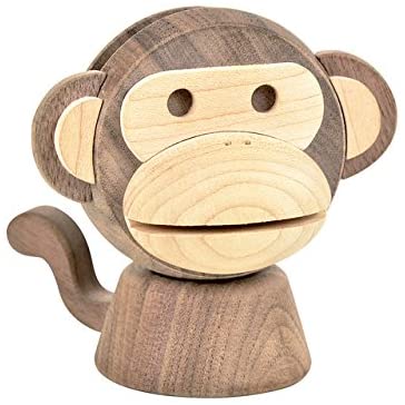 Glasses Holder Card Holder and Phone Holder Desk Tidy | Fortune Wealth Symbol Monkey in Wood