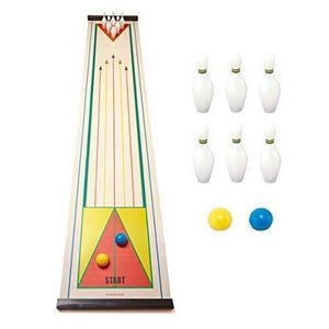 Table Top Bowling Game White Red Yellow Blue