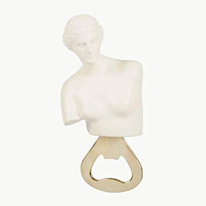 Bottle opener with Goddess Hebe in white