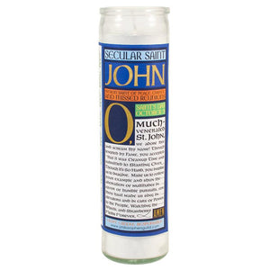 
            
                Load image into Gallery viewer, Tall Candle Saint &amp;#39;John Lennon&amp;#39; votive candle with secular Saint
            
        