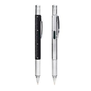 Pen Multi Tool 4 in 1 Screwdriver, Level, Ruler, Pen Silver or Black Random