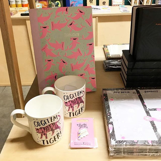 Mug with 'Go Get Em Tiger' in white by Hello!Lucky