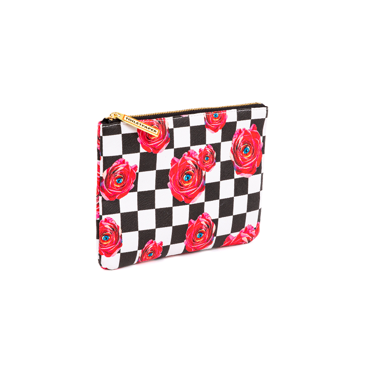 Beauty Case Square Seletti Roses Checkered Pattern