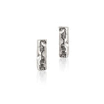 Stud earrings in gift bottle with meteor bar design from solid sterling silver