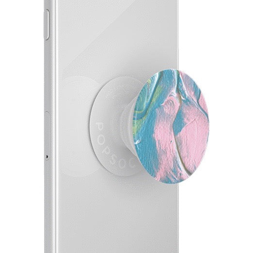 Mobile accessory expanding hand-grip and stand Popsocket in pastel paint strokes