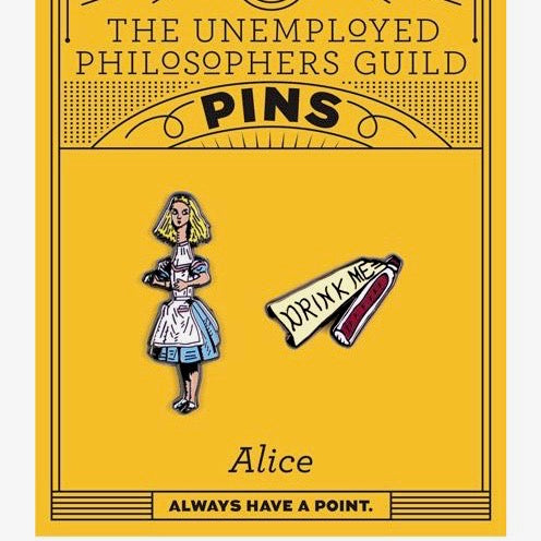 Enamel Pin Badge set of two with Alice in Wonderland