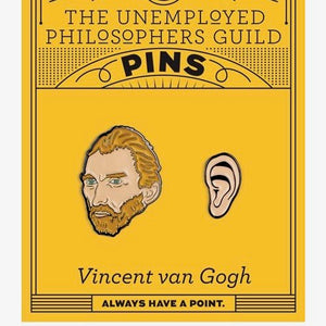 Two Enamel Pin Badge set with Vincent Van Gogh and his Ear