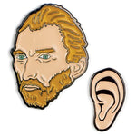 Two Enamel Pin Badge set with Vincent Van Gogh and his Ear