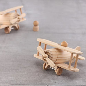 Toy Plane Biplane Model Airplane Retro Vintage Craft Wood