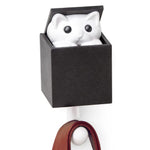 Wall Key Hook 'Kitt-a-Boo' Peeping Cat Hanger Black and White